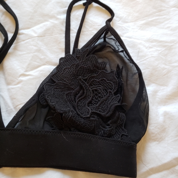 Black Mesh Bralette - Picture 2 of 4